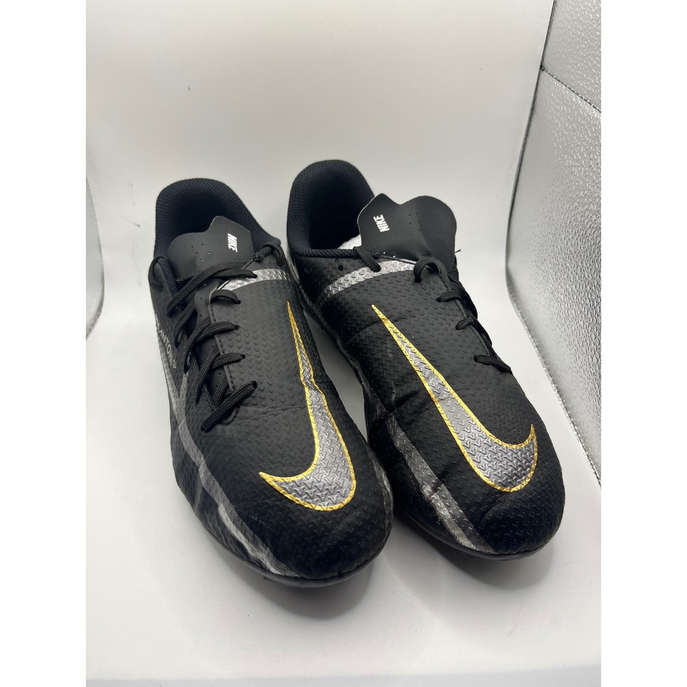 Nike Phantom GT2 Academy MG Soccer Cleats Black Gold Silver‎ Kids Youth